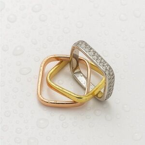 3 in 1 Interlocking Ring Three Colored Waterproof Skin Friendly Ring